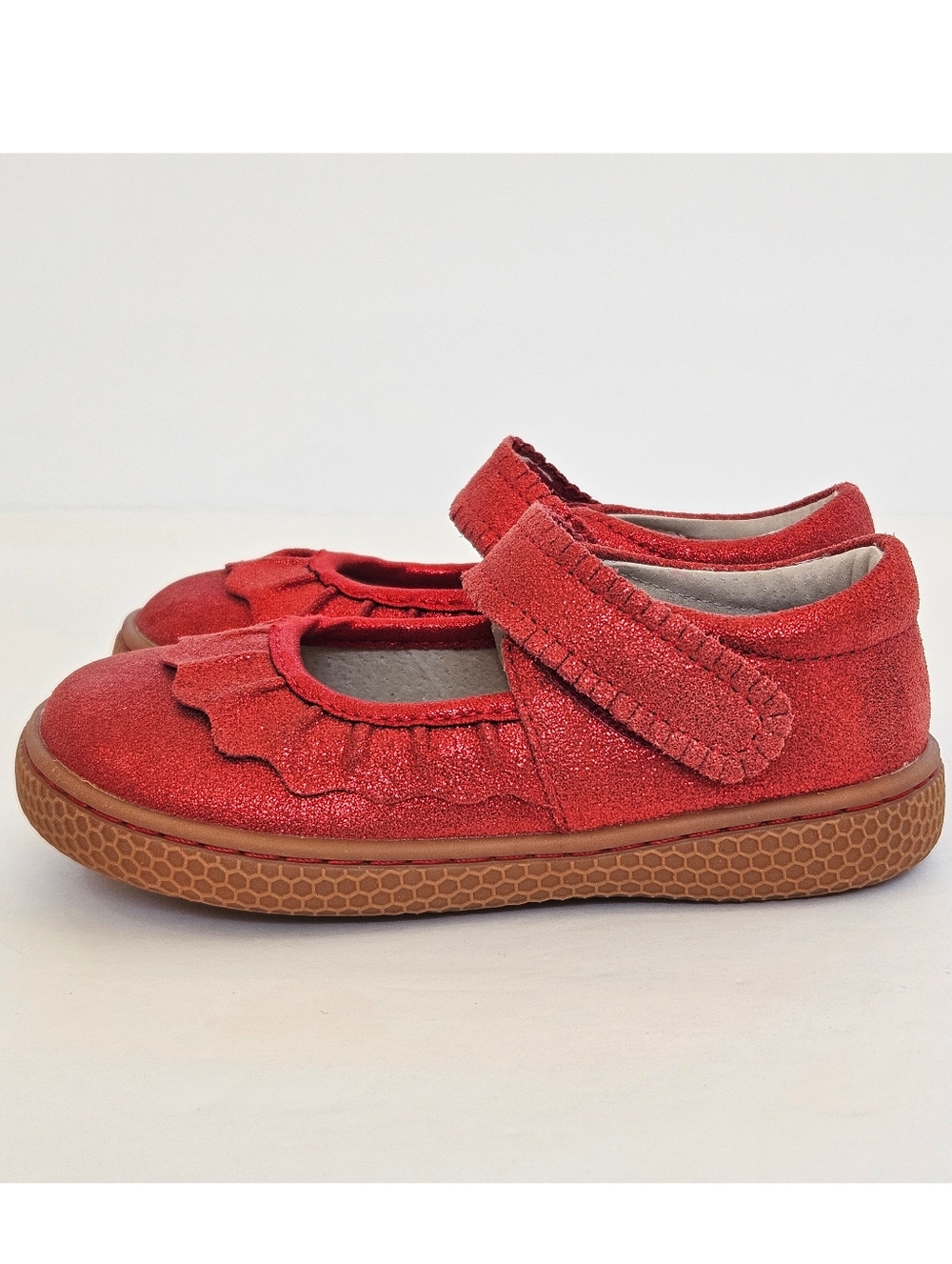 Livie & Luca Ruche Classic Red Sparkle Mary Jane Shoes Toddler Girls Size 9 EUC - Picture 6 of 13
